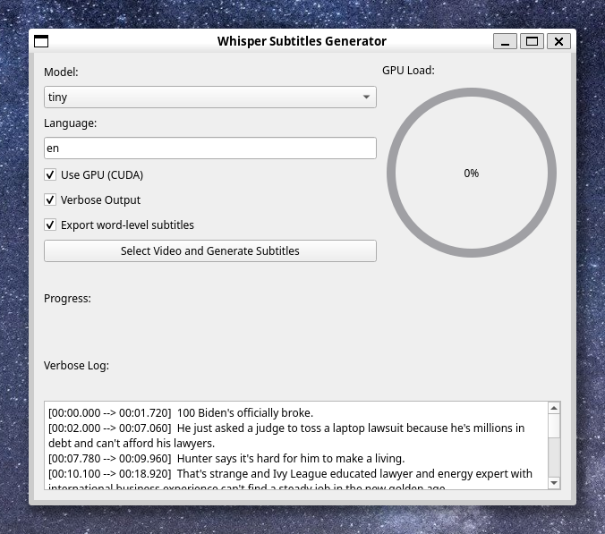 Here's the preview of the tool powered by Open AI Whisper Subtitles Generator.
I will release it in the repo and share it with you all.
It will dump two files, regular srts and word level srts. The previous video srts were made using this tool.

#openai #whisper #homebrew #srtgen