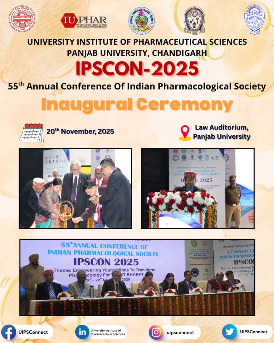 UIPSconnect's tweet image. #panjabuniversity #puchd #uips #conference #ipscon #pharmacology #ips #society #national