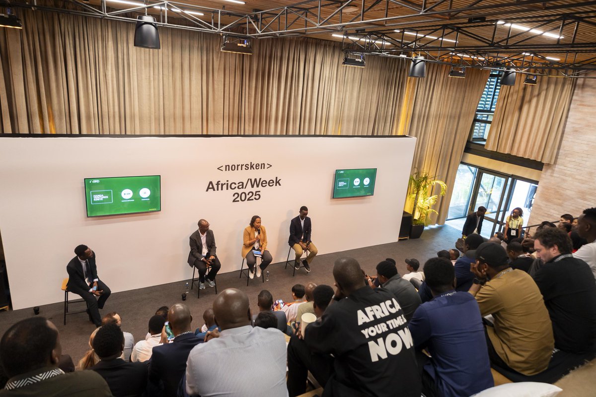 BRDbank's tweet photo. "Our mission is not just to fund projects: It’s to build strong, resilient companies that can grow, scale, and create jobs for Rwandans."
— CEO @Ksayinzoga speaking at the #AfricaWeek2025 fireside chat.

She highlighted how BRD’s concessional, patient, and collateral-free capital is unlocking opportunities for founders who historically struggled to access institutional finance.

From reducing the valley of death to attracting private investors into early-stage deals, through Hanga Ventures Ignite product is reshaping the investment landscape and opening doors for a new generation of Rwandan innovators.

"This is the kind of structure that transforms ecosystems - and the momentum is only beginning." She stressed.