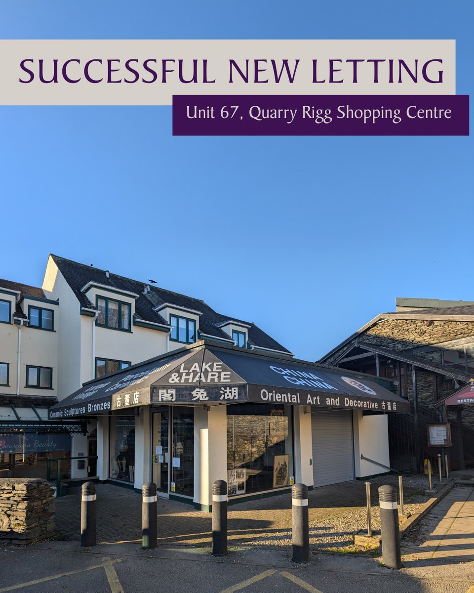 We are pleased to announce the successful completion of a new letting at Unit 67, Quarry Rigg Shopping Centre, Bowness-On-Windermere on behalf of HMG Investments.
 
There are more units available on this popular retail scheme. 

📞 015394 48811
✉️ windermere@edwin-thompson.co.uk