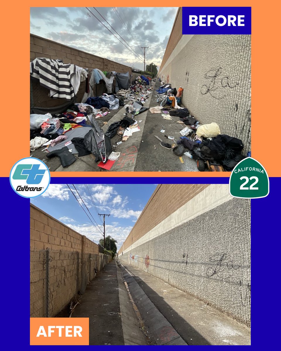 CaltransOC's tweet image. #Caltrans strives to bring encampments on our State Right-of-Way to zero with the help of our local partners. Here’s a recent cleanup in Garden Grove by SR-22 near Taft St that removed 40 cubic yards of debris, enough to fill 16 full-sized pick-up trucks! #CalSTA
@CAgovernor