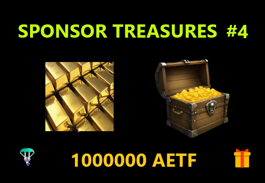 #4 SPONSOR TREASURES
🎁 1000000 $AETF in total 🪂

500k on our website for GOLD MEMBERS
250k hide in news.criptomedia.com.br (FIND and CLAIM)
250k (buy at least 10 ALGO in AETF inside our website) #algo #aetf

Rules Follow
<a href="/AlgoMembers/">The $MemO Collective-MembersOnly</a>
 + 
<a href="/BillionGol1024/">Algo ETF Algorand</a>
 
Like and retweet 👍↪️