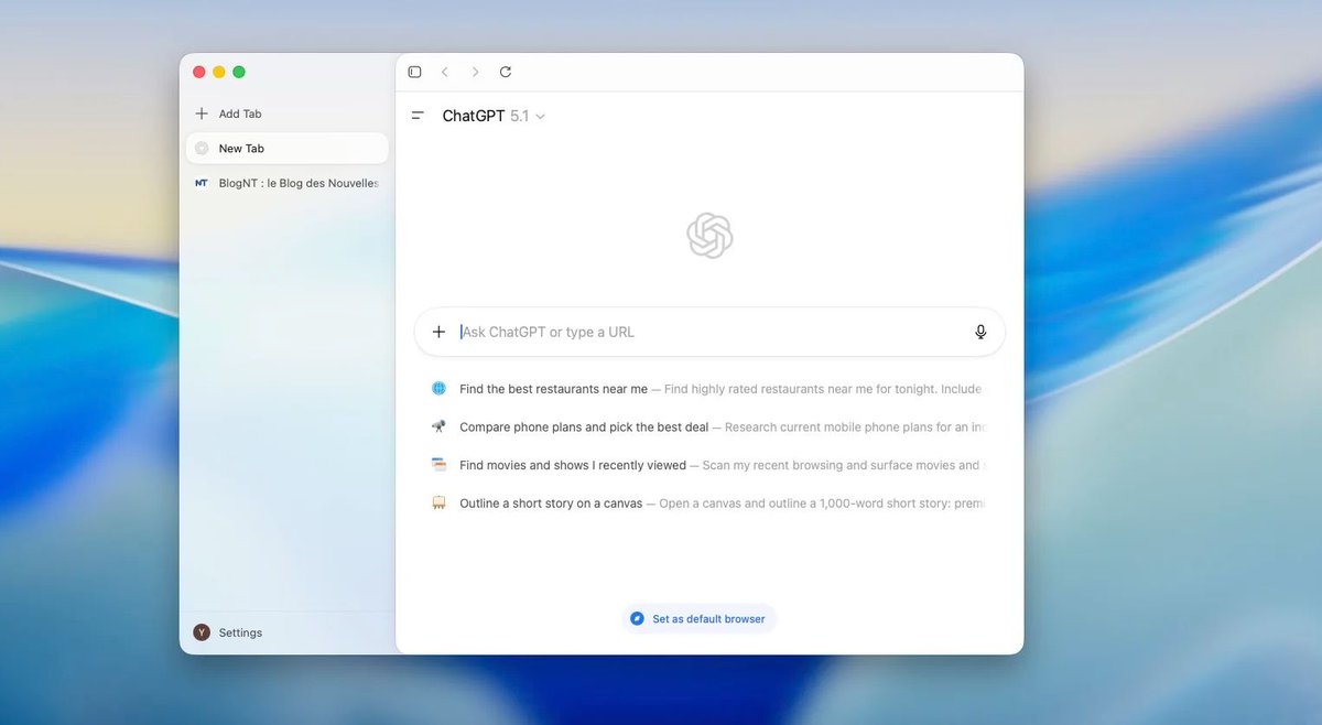 BlogNT's tweet image. 🤯💻 ChatGPT Atlas ajoute les onglets verticaux à la manière du navigateur Arc ! Le futur de la navigation IA est plus organisé que jamais. 🔥👇

blog-nouvelles-technologies.fr/349873/chatgpt…

#ChatGPTAtlas #OngletsVerticaux #NavigateurIA #OpenAI #Tech #Nouveauté