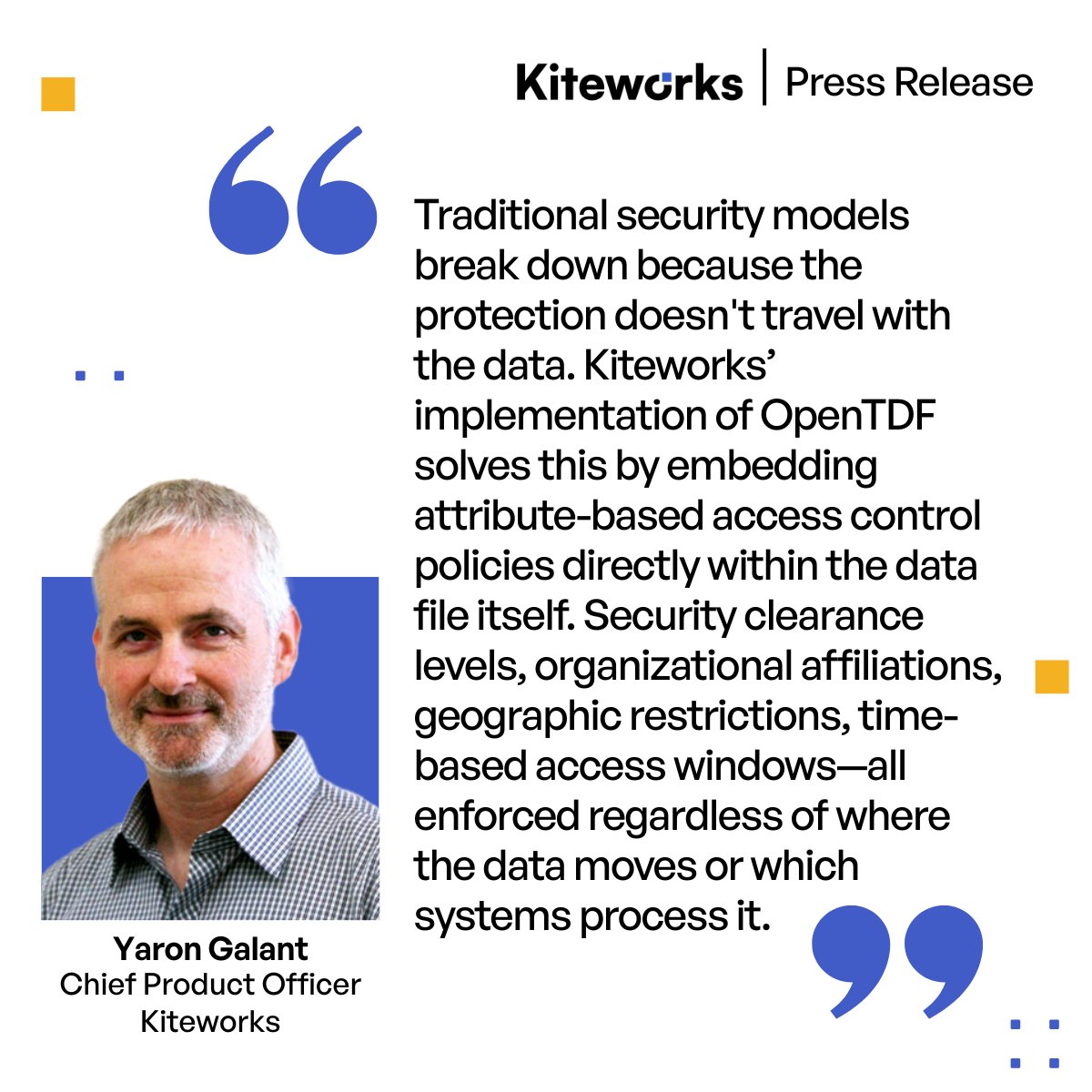Kiteworks's tweet image. When data leaves your network, most protection disappears. A dealbreaker for anyone handling mission-critical intelligence. #Kiteworks PDN integrates OpenTDF, a standards-based #DRM that embeds ABAC controls &amp;amp; persistent #encryption directly into the file.
hubs.ly/Q03V7KSF0