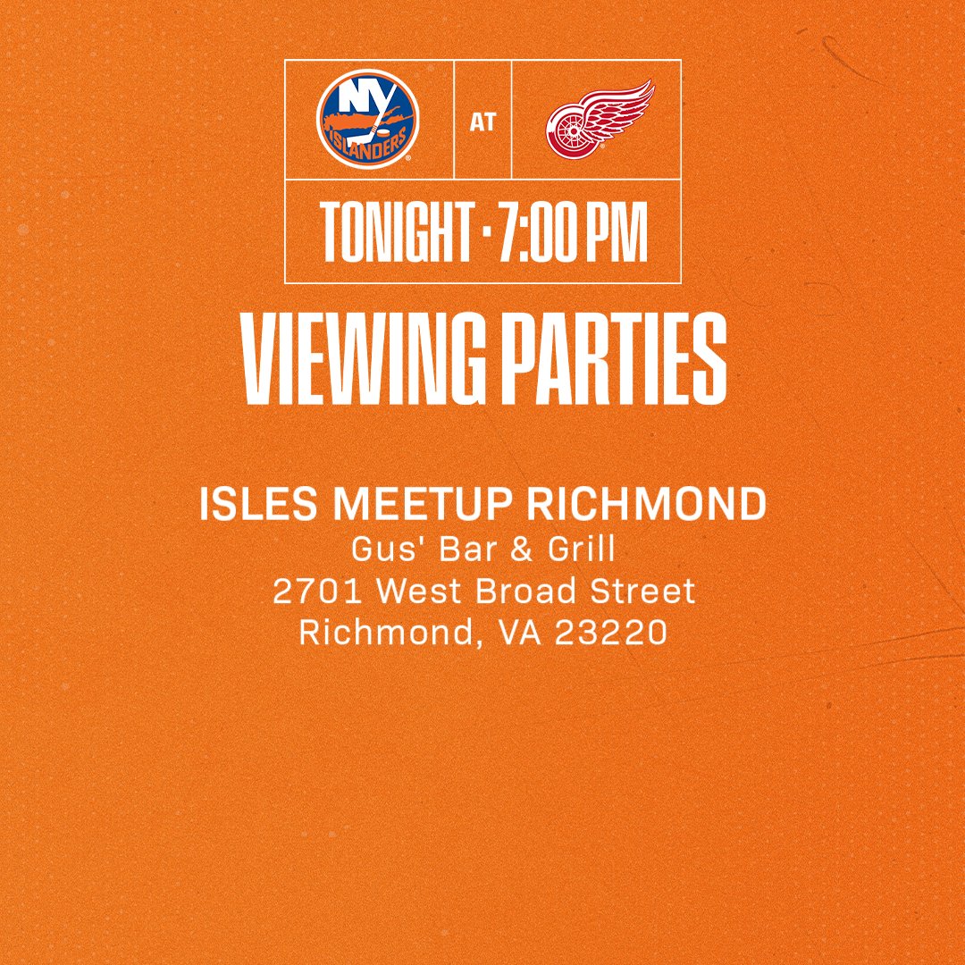 Cheer on the #Isles at tonight's viewing party in Richmond!