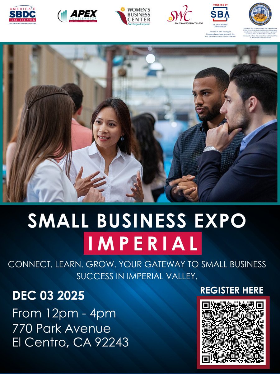 SanDiegoWBC's tweet image. Empower Your Entrepreneurial Journey and Harness Local Opportunities for Business Success.

Scan the QR Code to register!