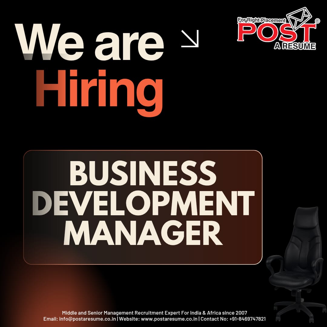 postaresume's tweet image. 📢Hiring Business Development Manager (IT Service based Pref)  

Apply Now: career.postaresume.co.in/jobseeker/1198…

 #Businessdevelopmentjobs #jobsingandhinagar #opentowork #jobseeker #vipulmmali #postaresume #vipulthewonderful