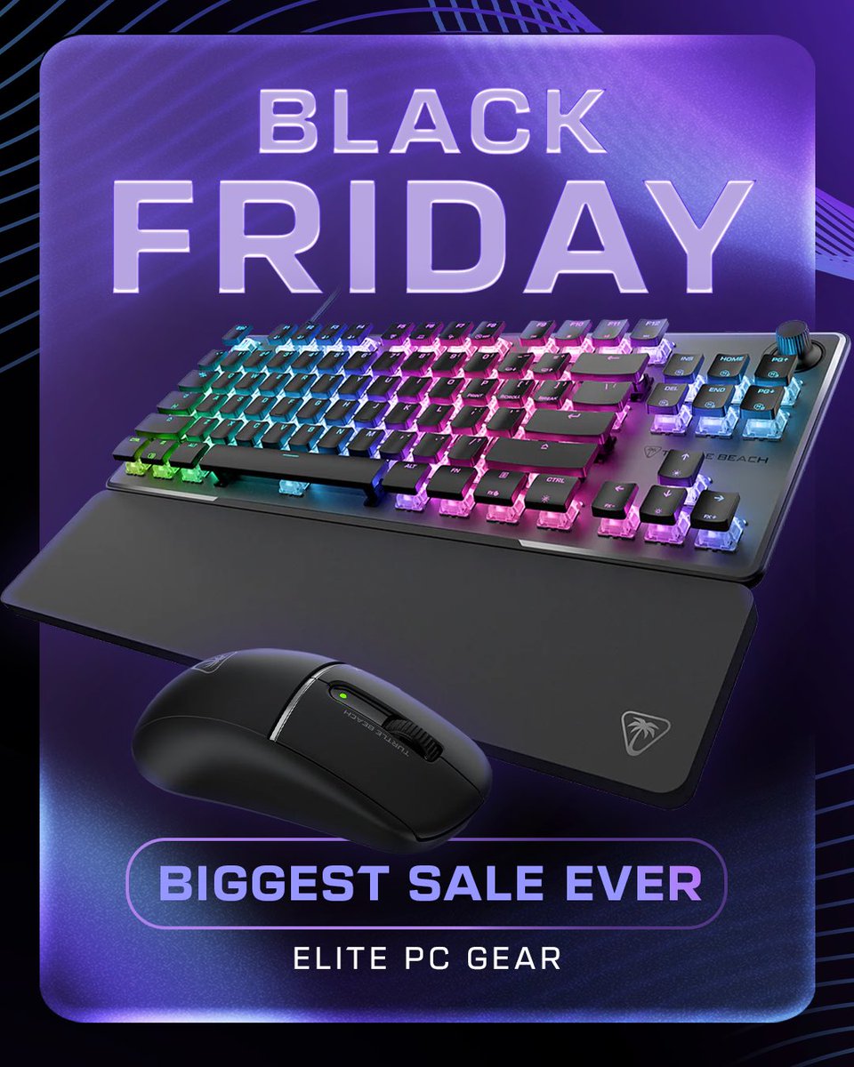 TurtleBeach's tweet image. Our BIGGEST SALE of the year is HERE! 🛒

Our Black Friday sale runs from now until the 2nd of December- grab yourself a deal while stocks last! 🤑
turtlebeach.gg/BlackFriday2025