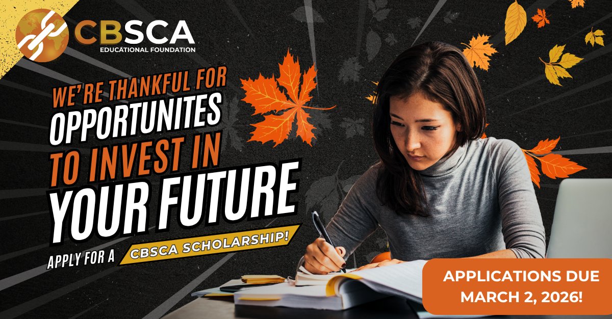 🍁 This season, be thankful for opportunities that invest in your future! 

Apply for the CBSCA Scholarship by March 2, 2026 for a chance to receive money towards your tuition. bit.ly/CBSCAScholarsh…

#RedMetalsIndustry #Education #Scholarship #Career #Thanksgiving #Thankful