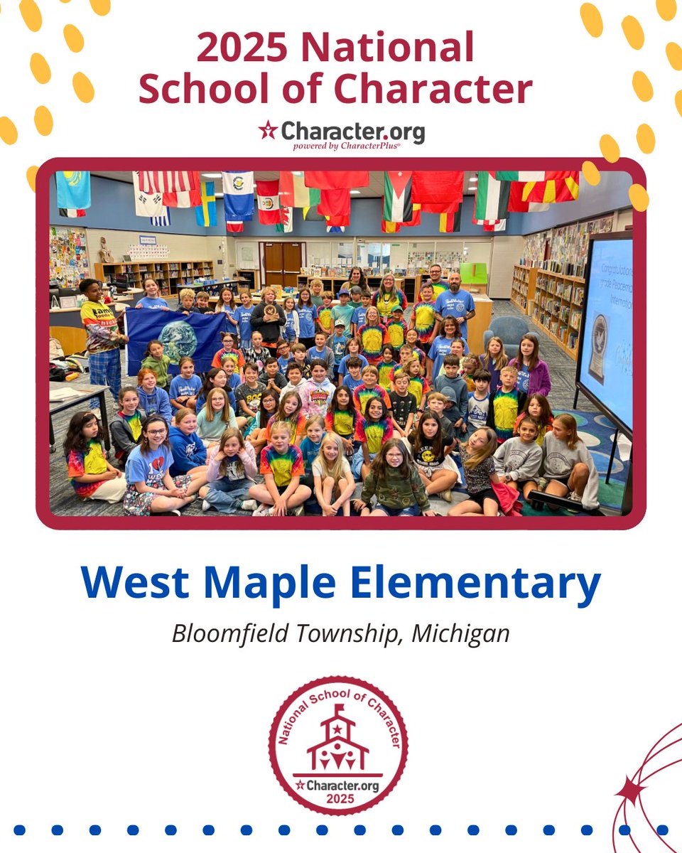 CharacterDotOrg's tweet image. 👏 Congratulations to 𝗪𝗲𝘀𝘁 𝗠𝗮𝗽𝗹𝗲 𝗘𝗹𝗲𝗺𝗲𝗻𝘁𝗮𝗿𝘆 and 𝗪𝗮𝘀𝘀 𝗘𝗹𝗲𝗺𝗲𝗻𝘁𝗮𝗿𝘆! 🌟 These elementary schools in Michigan are shining examples of what it means to learn, lead, and live with character! 🌟
#characterdevelopment #characterdotorg #CharacterPlus