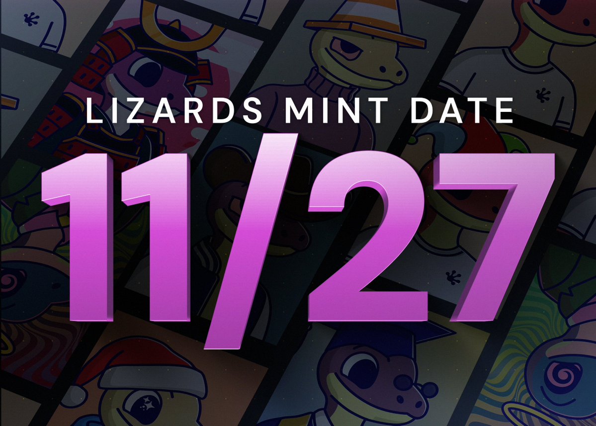 LizardACAD's tweet image. Lizards coming to @opensea | lizard.academy

11/27 | 3333 | Free Mint | ETH 

drop wallets + follow👇