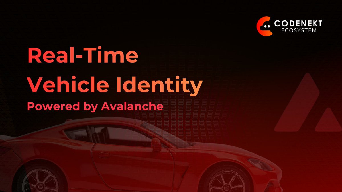 CreativityEngr's tweet image. RWAs are moving way beyond finance, and @CodeNekt_Eco is proving it.

People talk about bonds and real estate, but nobody talks about the biggest untapped RWA market sitting in front of us: vehicles.
And with Avalanche, that becomes possible in real time.
🧵 👇