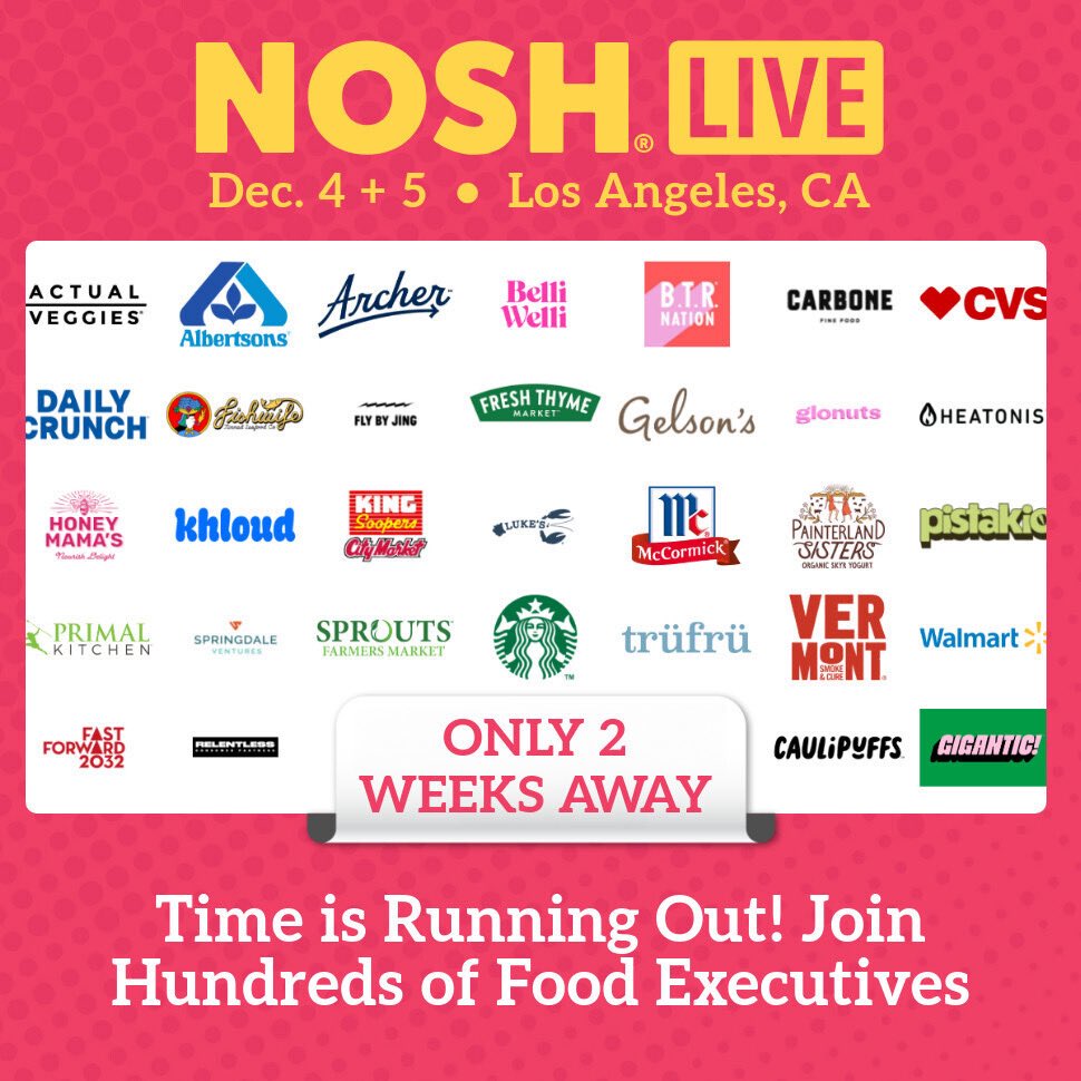 BevNETCraven's tweet image. Only 2 weeks until @noshdotcom Live in LA! noshlive.com
