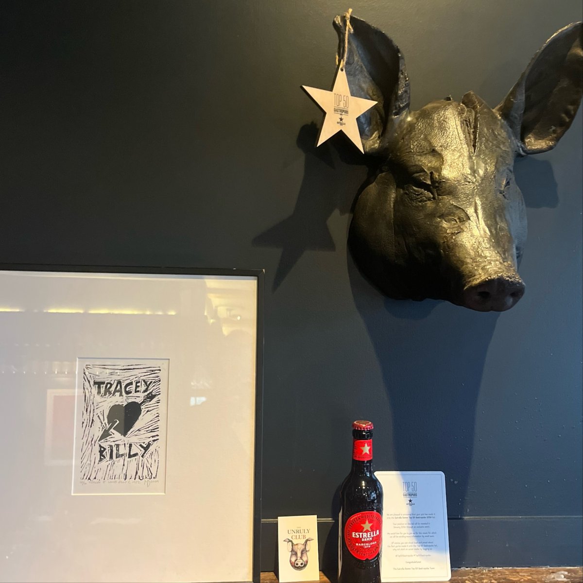 unrulypig's tweet photo. Always an honour and privilege...and a huge relief to make the Top 50 Gastropubs new list.
Thanks to all the lovely people who voted for us xxx🐷
#estrelladamm https://t.co/bpVqM3YEnG