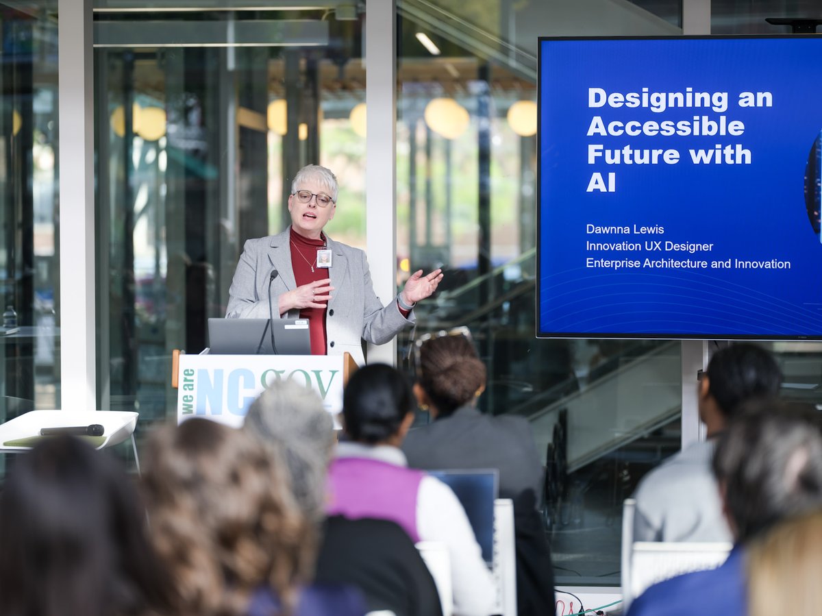 NCDIT's tweet photo. Our 6th We Are NC Gov event brought together state and local government employees to discuss the critical importance of ensuring that all North Carolinians can access digital services.

Replay our event livestream to learn more about digital accessibility: https://t.co/TJS9YTsp3c https://t.co/4xb7wgzb0d