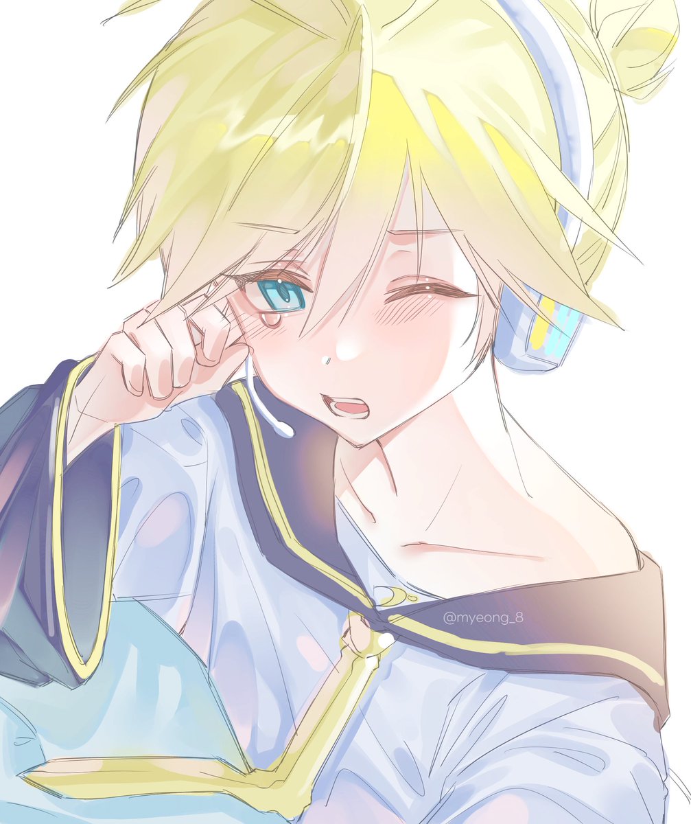 myeong_8's tweet image. #鏡音レン ん〜… もう… 起こさないでよ〜…(っ ̯ - ) ᶻᶻ🌙 
투정부리는 렌군이 조아... 💛