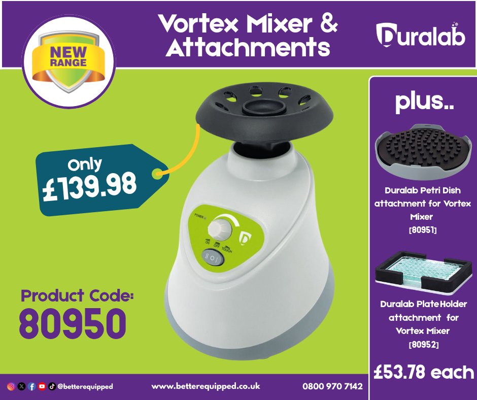 Small but mighty, the DV-110 Vortex Mixer delivers up to 3000rpm in a compact, durable unit. Easy to use, stable, and perfect for mixing solutions with various tube sizes. Includes 8x5ml tube attachment &amp; optional adapters. 2-year warranty.