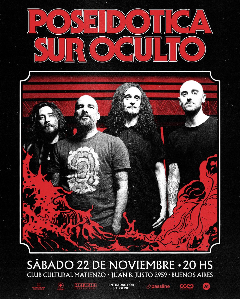 Sábado 22/11 <a href="/poseidotica/">Poseidótica</a> junto a <a href="/Surocultoo/">SUR OCULTO</a> en el <a href="/cc_matienzo/">Club Cultural Matienzo</a> 
Invitados desde Neuquén: Barda del Miedo
Tres preventas agotadas
Últimas entradas con descuento: passline.com/eventos/poseid…