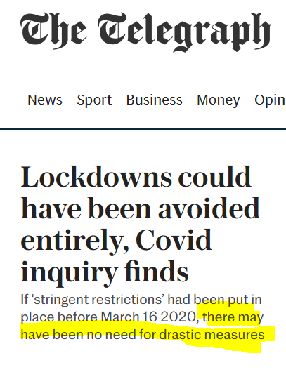 A1an_M's tweet image. There was no need for drastic measures. None at all.

The virus had a mortality rate of 1 in 2,000 infected for the under 70s. Less deadly than seasonal influenza. And that was clear at the time the lockdowns were decided on.

What a horrendous waste of money this &quot;inquiry&quot; was.