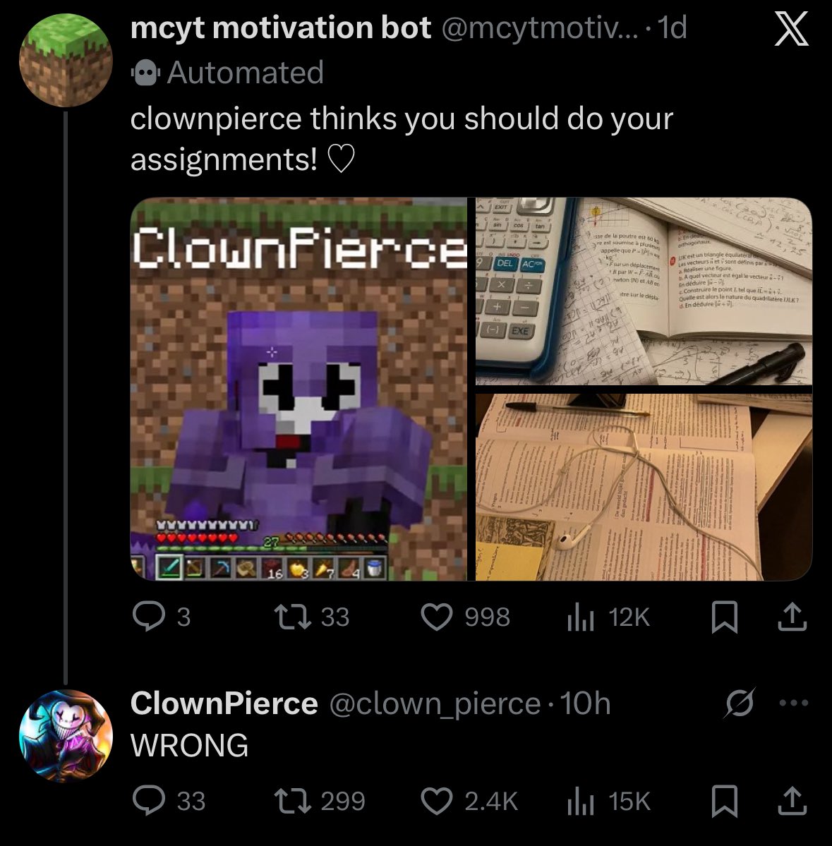 RGBWolf_'s tweet image. welp u heard @clown_pierce! lets fail school!!!! /j /lh ofc