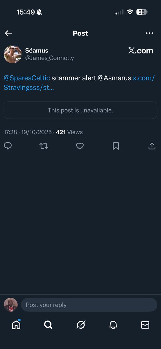 ajmatsonalex's tweet photo. be careful when going to @Stravingsss for tickets, looks like a changed username where he scammed celtic fans! #lufcspares @lufc_ticket https://t.co/RNZLofz3bh