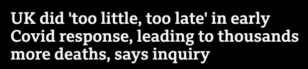 What a disaster that, flying in the face of the data we now have from Sweden and other states that opted for *less* stringent lockdowns rather than *harder, faster*, the British state should reach this moronic conclusion.

This is collective face-saving and motivated reasoning.