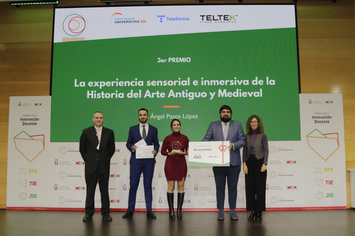 URJConline's tweet photo. 🏆🥉 ¡TERCER PREMIO DOCENTES INNOVADORES!
🎨 La experiencia sensorial e inmersiva de la Historia del Arte Antiguo y Medieval
👤 Autor: Ángel Pazos López
✨ ¡Enhorabuena por este gran trabajo!
#SID25 #PI25 @urjc https://t.co/OsxpTAyWQE