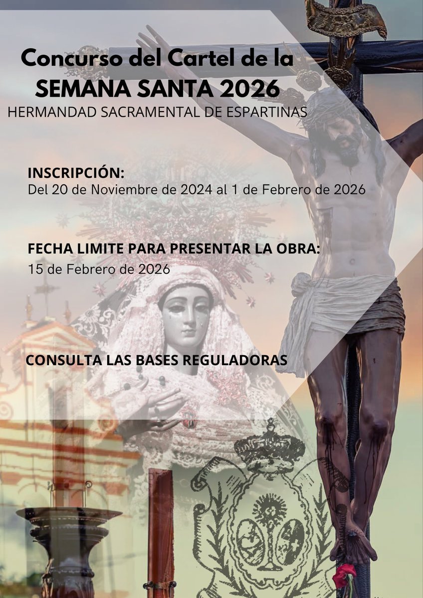 𝐂𝐎𝐍𝐂𝐔𝐑𝐒𝐎 𝐃𝐄𝐋 𝐂𝐀𝐑𝐓𝐄𝐋 𝐃𝐄 𝐋𝐀 𝐒𝐄𝐌𝐀𝐍𝐀 𝐒𝐀𝐍𝐓𝐀 𝟐𝟎𝟐𝟔|

📝 𝐈𝐍𝐒𝐂𝐑𝐈́𝐁𝐄𝐓𝐄 𝐀𝐐𝐔𝐈́:  

forms.gle/jymajLjE6u1gUw…

📄 𝐂𝐎𝐍𝐒𝐔𝐋𝐓𝐀 𝐋𝐀𝐒 𝐁𝐀𝐒𝐄𝐒 𝐑𝐄𝐆𝐔𝐋𝐀𝐃𝐎𝐑𝐀𝐒:  

drive.google.com/file/d/1Dh2N-9…

¡¡ANÍMATE Y PARTICIPA!!