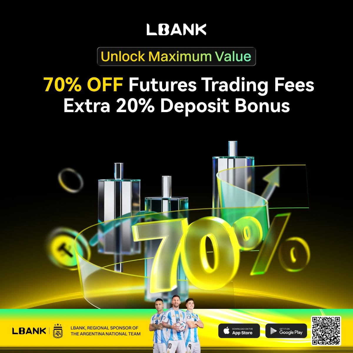 ManLyNFT's tweet image. Quick reminder for anyone who missed it last week. @LBank_exchange  is giving my community the best offer: 

A lifetime 70 percent discount on futures fees plus a time limited 20 percent cashback up to 200 USDT🔥

Only via my invitation link: lbank.com/event/2590-tra…
