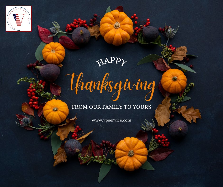 vausesprocess's tweet photo. Grateful for the clients and partners who trust Vause’s Process Service every day. 🧡
Please note: our office will be closed Nov. 27–28 for Thanksgiving. Wishing you a warm, restful holiday. https://t.co/uttq1lPbVJ