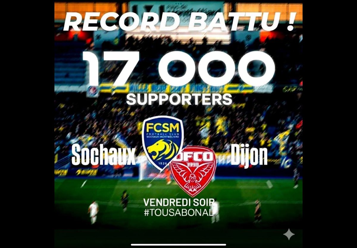 Un match à -2 degrés de N1 à 18000personnes , c est bon ça !!!🟡🔵⚽️⚽️🌪️🌪️🌪️<a href="/DFCO_Officiel/">Dijon FCO</a> <a href="/FCSM_officiel/">FC Sochaux-Montbéliard</a> 
🥹🤭😍😍😍