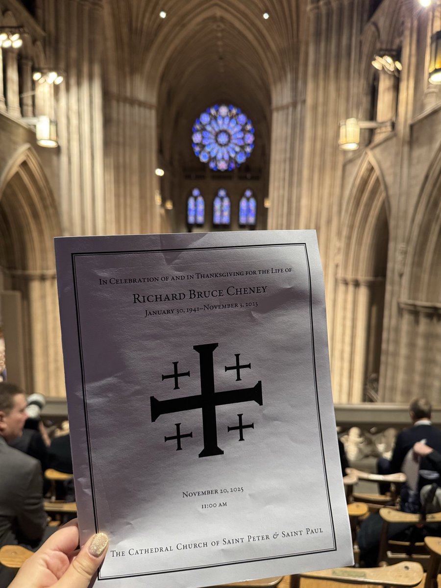 marlahohner's tweet image. Do you remember when Pete Hegseth was condemned as a ‘white supremacist’ due to his chest tattoo?
Today, at former Vice President Dick Cheney’s funeral, we learn that he must have been one, too. 😑