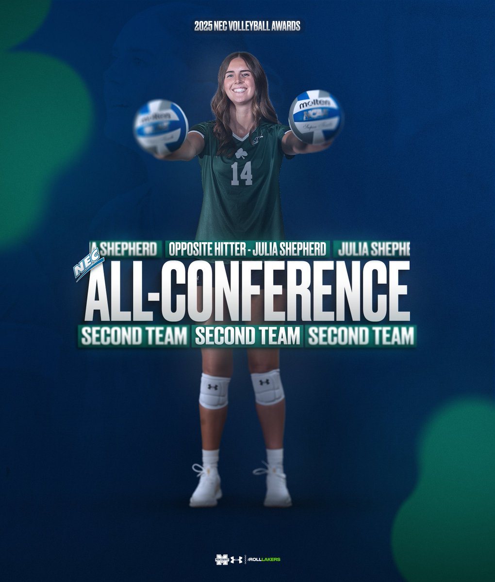 HurstVB's tweet image. 𝓝𝓔𝓒 𝓐𝓵𝓵 𝓒𝓸𝓷𝓯𝓮𝓻𝓮𝓷𝓬𝓮 𝓢𝓮𝓬𝓸𝓷𝓭-𝓣𝓮𝓪𝓶

Congratulations to OH Julia Shepherd for making the NEC All Conference Second-Team! In her first year as a Laker, she tallied 265 kills on .276 hitting percentage, 72 blocks, 65 blocks and contributed 309 points☘️