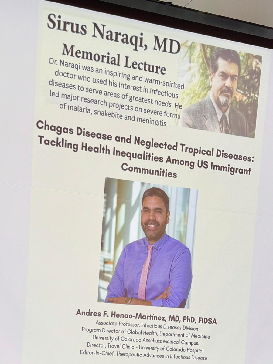 Thrilled to have delivered the inaugural Sirus Naraqi, MD Memorial Lecture at @UICDomGrand Rounds this week! Topic: Chagas &amp; NTDs – tackling health inequities in US immigrant communities.   Huge thanks to my friend and colleague <a href="/mobrito05/">Max Brito</a> for the invite!

<a href="/CUDeptMedicine/">CU Anschutz Department of Medicine</a>