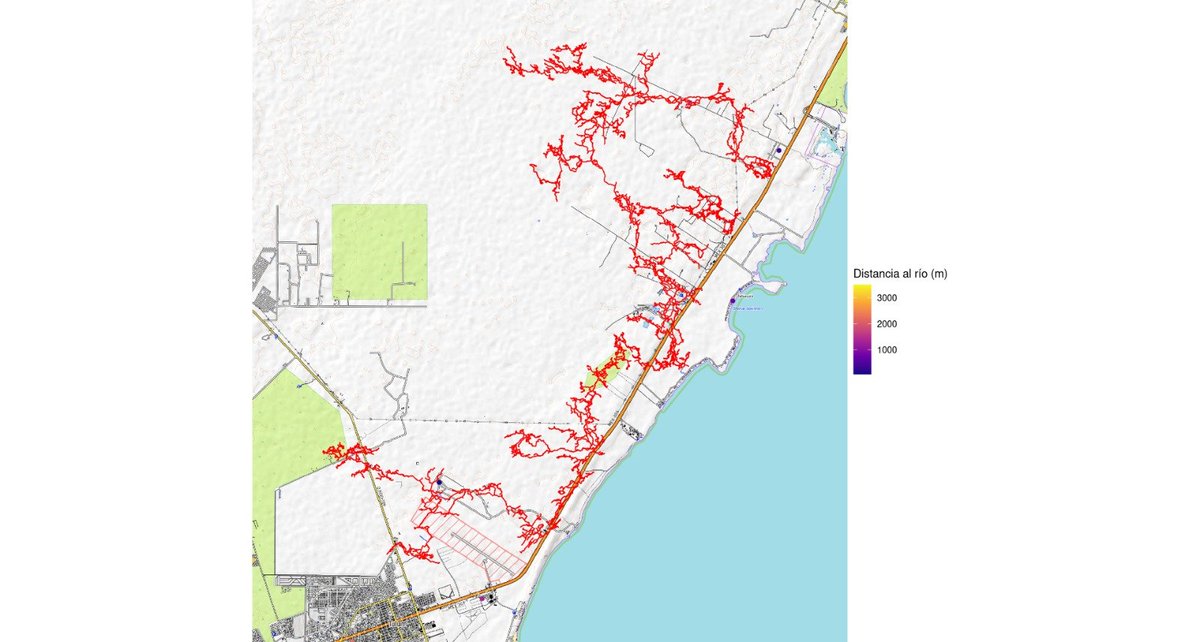 gdeandajauregui's tweet image. #30DayMapChallenge 
Hace un tiempo @cenotexplorer y sus cuates mapearon este sistema de cenotes en mis tierras. 
Me dio curiosidad ver que tan lejos están los centros de las poblaciones cercanas, del agua (aunque no necesariamente del cenote en sí)