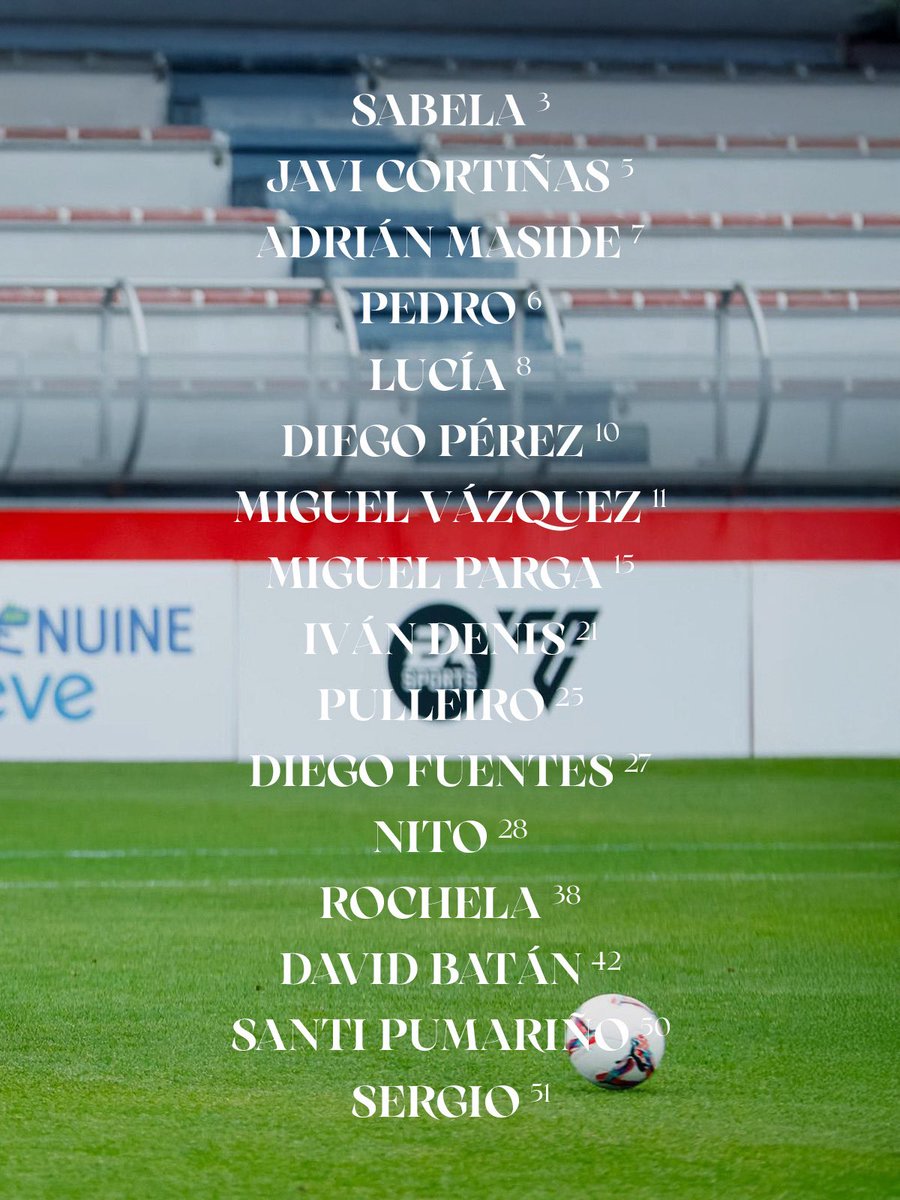 CDeportivoLugo's tweet image. ✨ O 𝒆𝒒𝒖𝒊𝒑𝒂𝒛𝒐 que estará esta fin de semana en Tarragona. 

⌛️ Un día para que volva #LALIGAGENUINEMoeve @FundacionLaLiga! 

#MGR
#ForzaLugo