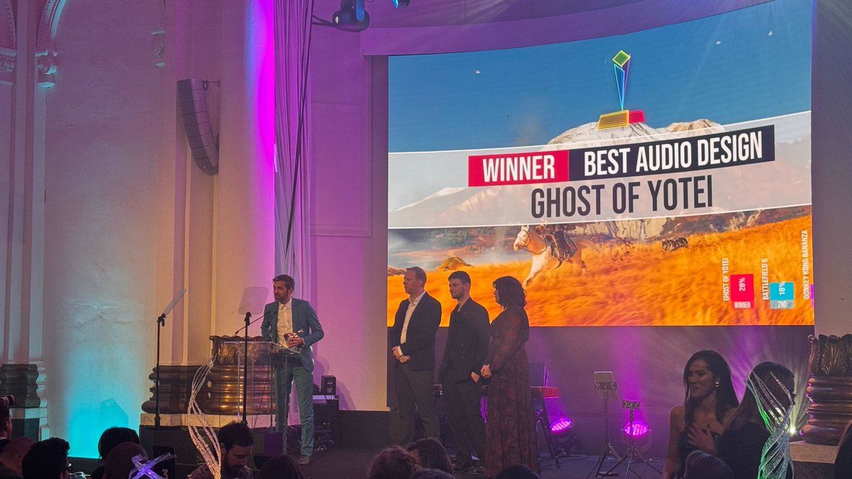 Ghost of Yōtei wins the <a href="/GoldenJoysticks/">Golden Joysticks</a> award for Best Audio Design 🏆 

Congratulations to <a href="/SuckerPunchProd/">Sucker Punch Productions</a>