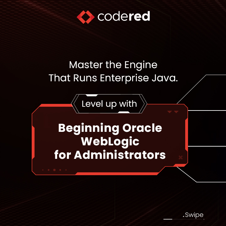 CodeRed_Pro's tweet image. 💻 Enterprise’s Java apps need a solid foundation.  Learn to build, deploy, and manage the powerful Oracle WebLogic Server from the ground up. 
From installation to console mastery, become the go-to expert. Start now: bit.ly/3XKKI5n

#Oracle #WebLogic #Java #DevOps…