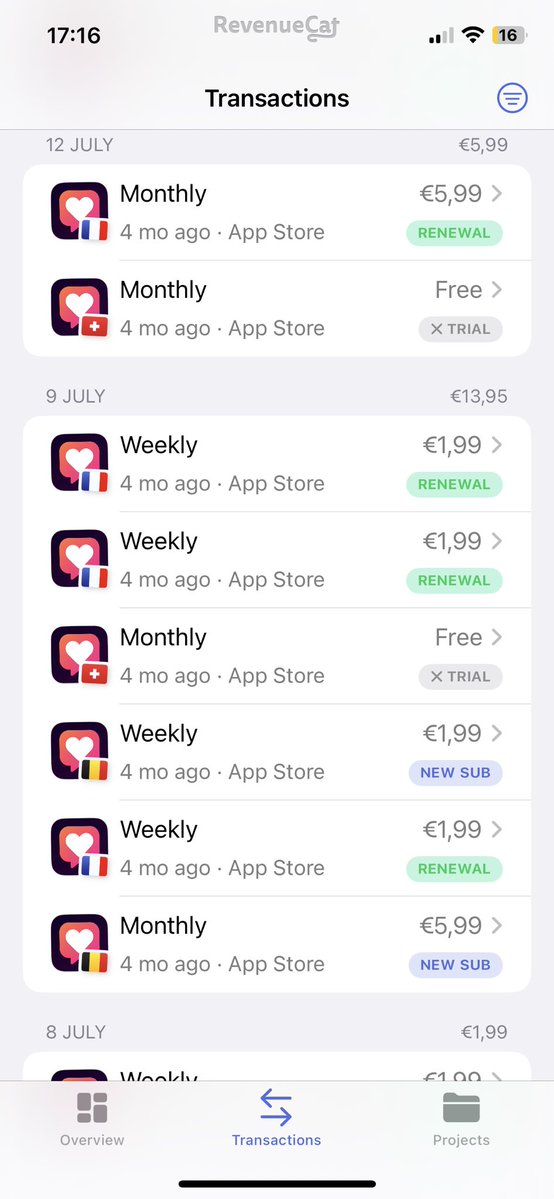 Tobby_scraper's tweet image. Throwback to the best decision of my life : 

Developing an iOS App. 

I was going crazy, refreshing the @RevenueCat App every 2 secs 🤣