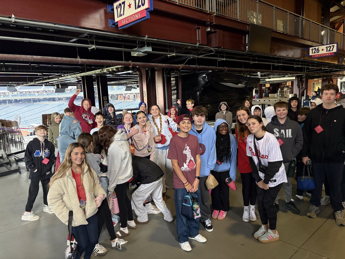 Tohickon’s student are having fun at the Citizen’s Bank Ballpark magazine drive field trip! #Tohickon #CBSD #Phillies