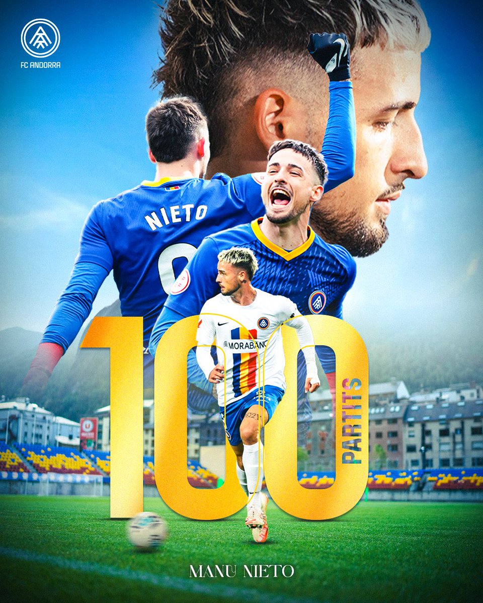 fcandorra's tweet image. 1️⃣0️⃣0️⃣ partits de 𝑴𝑨𝑵𝑼 𝑵𝑰𝑬𝑻𝑶

🔙 El darrer dissabte, el davanter cordovès va superar la barrera del centenar de participacions amb la tricolor