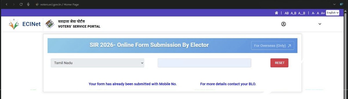 CentristPulse's tweet image. நீங்கள் கொடுத்த SIR படிவம், BLO (பூத் நிலை அலுவலர்) அவரது மொபைல் ஆப்-பில் (Mobile app) சப்மிட் (submit) செய்துவிட்டாரா என்று பார்க்க, இந்த இணையதளத்திற்குச் செல்லுங்கள்: voters.eci.gov.in/login

  1. அங்கு &quot;Fill Enumeration Form&quot; பகுதிக்குச் செல்லுங்கள்.
  2. உங்கள் மாநிலத்தைத்…