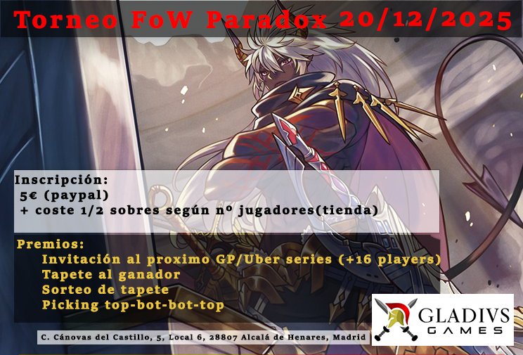 FrozeShadows's tweet image. Tenemos supertorneo de @ForceOFWill_ES en Alcalá para despedirnos del 2025