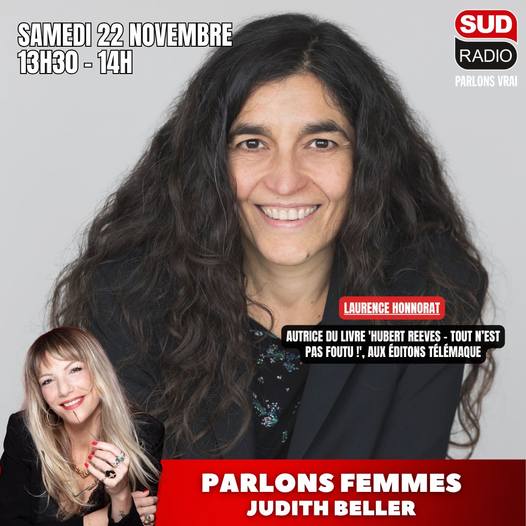 SudRadio's tweet image. 🔴#ParlonsFemmes, &quot;L&apos;émission du féminisme autrement&quot; 🎙️ @judith_beller

🗣️ @LHonnorat, présentera son livre &apos;Hubert Reeves – Tout n’est pas foutu !&apos;, aux éditons Télémaque

🤝 En partenariat avec la @CE_iledefrance

📻 À retrouver dès 13h30 sur sudradio.fr