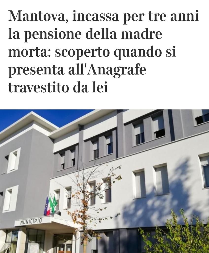 🔴👵🏻 SI TRAVESTE DA SUA MADRE, MORTA DA TRE ANNI, PER CONTINUARE AD INCASSARE LA PENSIONE.

Quando la cronaca supera la fantasia...