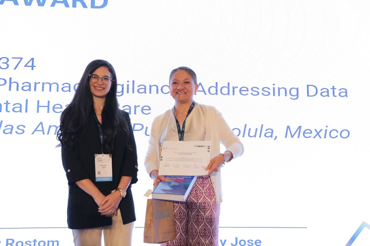 udlap's tweet image. Felicitamos a la Dra. Lucila Isabel Castro Pastrana, Decana de la Escuela de Ciencias, por recibir el Sten Olsson Award en ISoP 2025 Cairo por su innovadora investigación en farmacovigilancia con IA. Un logro que inspira y eleva la excelencia científica. #OrgulloUDLAP