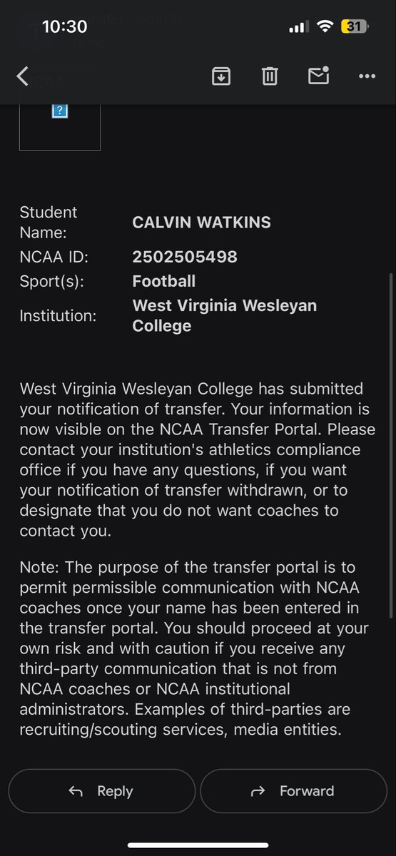 watkins__cj's tweet photo. 🚨🚨i’m officially in the transfer portal with 4 year of eligibility 🚨🚨
6’1 185 
dual threat QB
contact info: 4433065007
calvinw1004@gmail.com

@RivalsPortal @247SportsPortal
 @TransferPortal https://t.co/IufkLULJnR