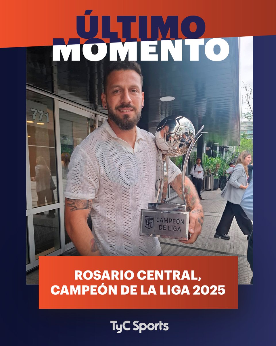 Rosario Central fue reconocido como CAMPEÓN DE LA LIGA 2025 luego de haber finalizado en el primer puesto de la tabla anual. 🟡🔵🏆