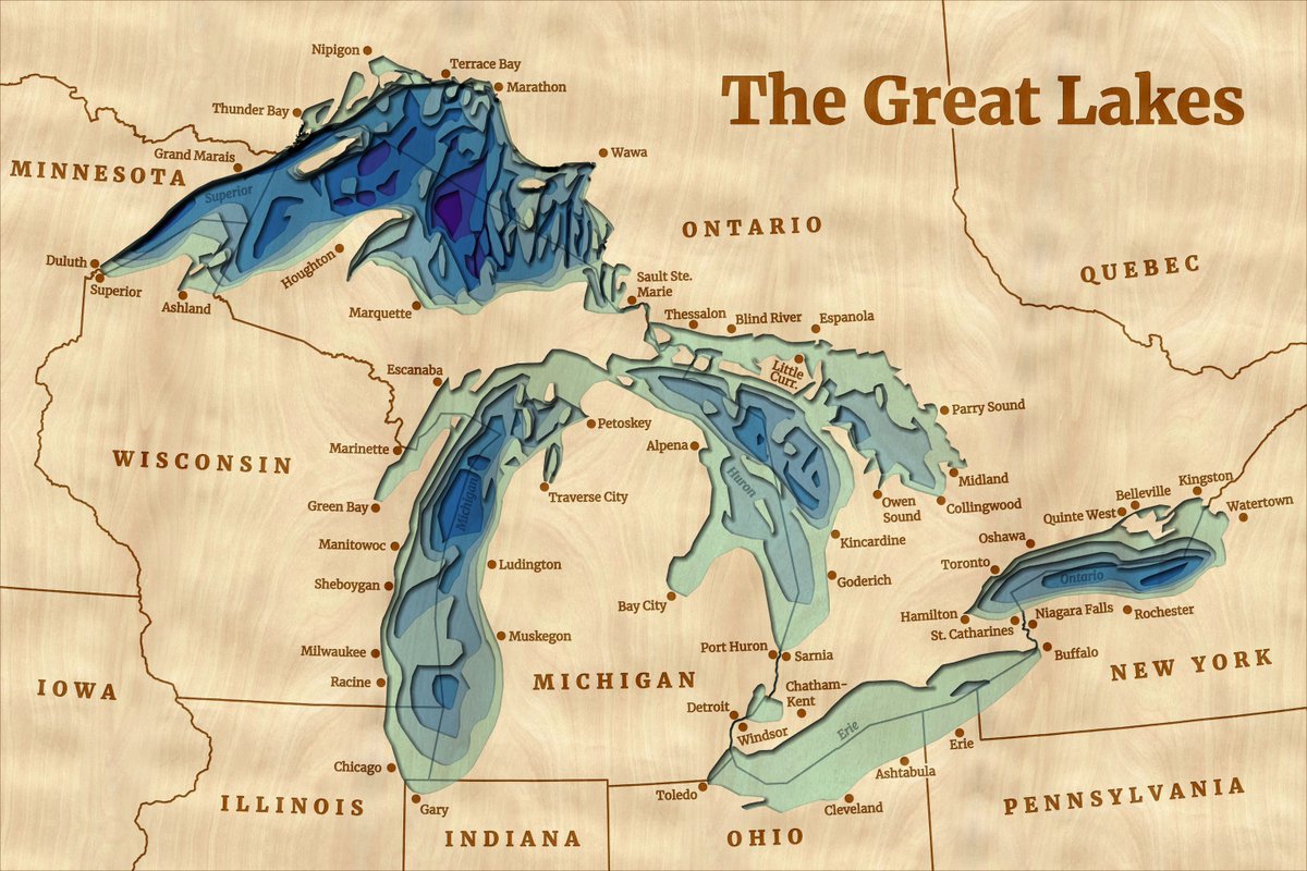 ArcGISPro's tweet image. 🌊 Wooden lake maps are a classic Midwest cabin decor, often showing bathymetry in thin layers of wood. 🪵 Noel Peterson crafted 2D &amp;amp;3D digital representations of these in #ArcGISPro!  

Check out day 20 of the #30DayMapChallenge: ow.ly/irNB50XuMBX