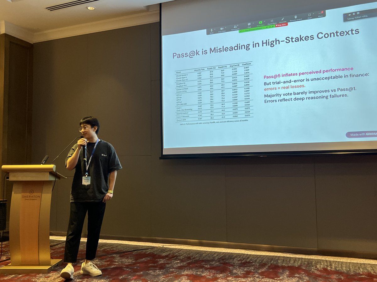 DaiZeshi's tweet image. Thrilled to represent @SurfAI last weekend at the AI for Finance Conference, sharing our work on CAIA — the first crypto AI agent benchmark. 🧵